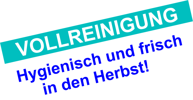 Hygienisch und frisch      in den Herbst! VOLLREINIGUNG